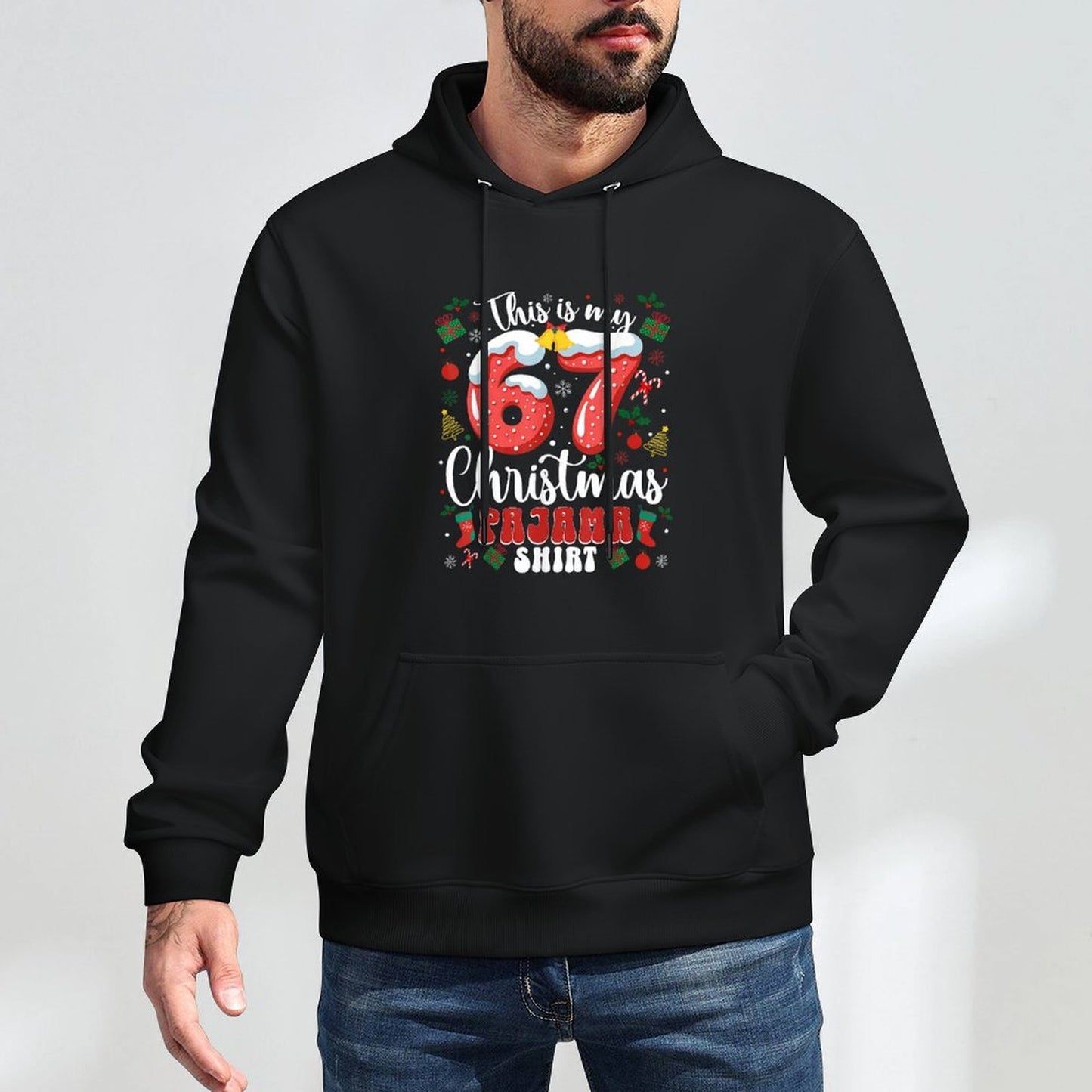 Funny 67 Christmas Pajamas Six Seven Meme Brainrot Casual Wear Hoodie