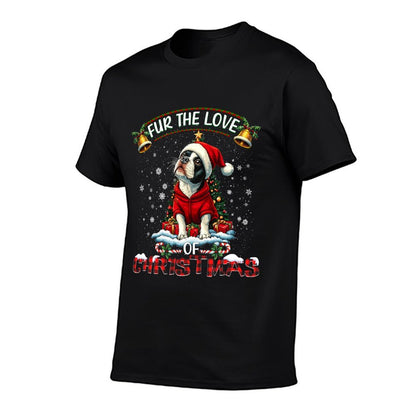 Boston Terrier Christmas Tree Decorations Dog Lover Xmas Sweatshirt  Cotton T-Shirt