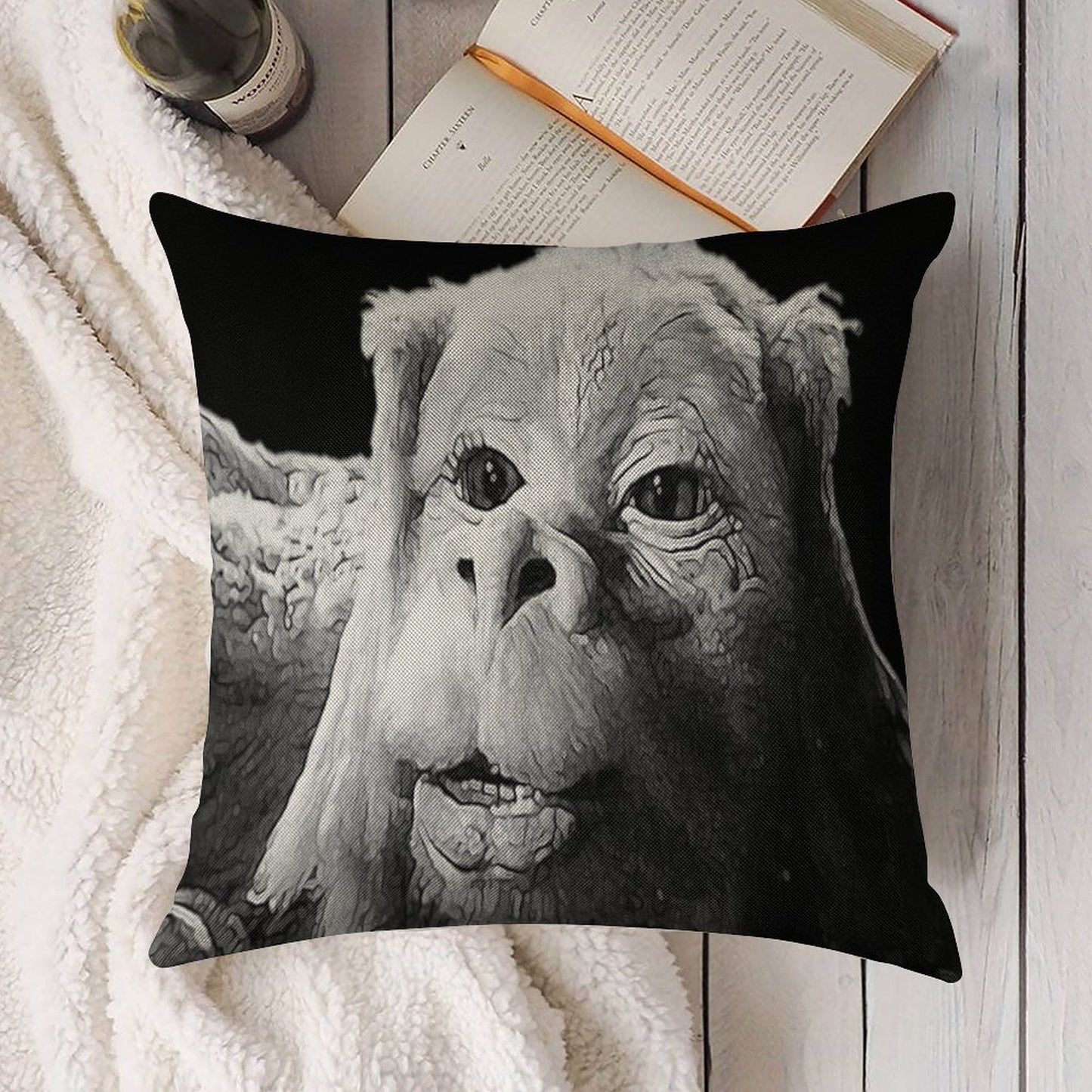 Falkor The Luck Dragon From The Neverending Story Design Linen Throw Pillow Cover