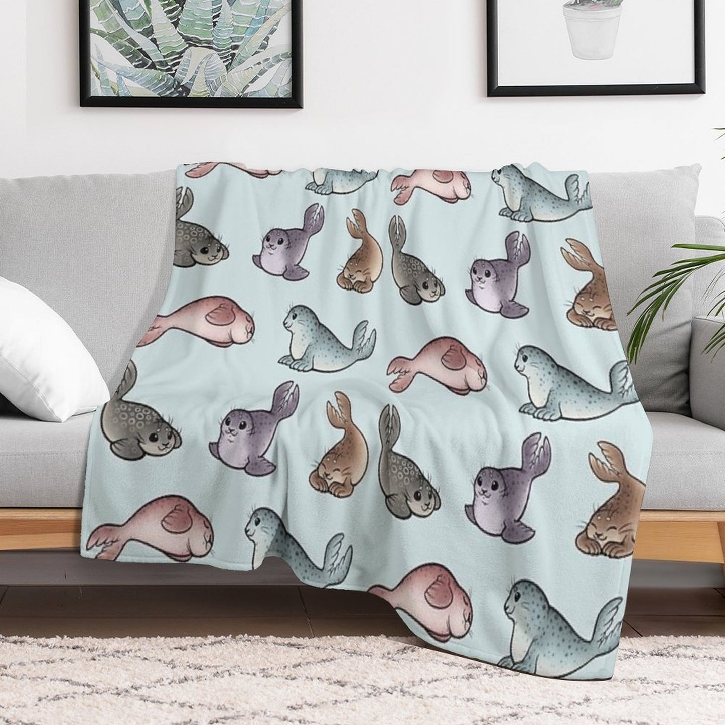 Little Seals Throw Blanket
