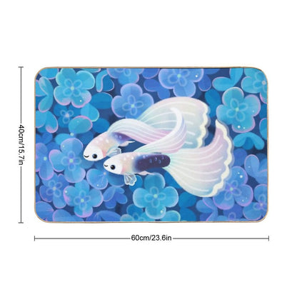 White Tuxedo Guppy Bath Mat