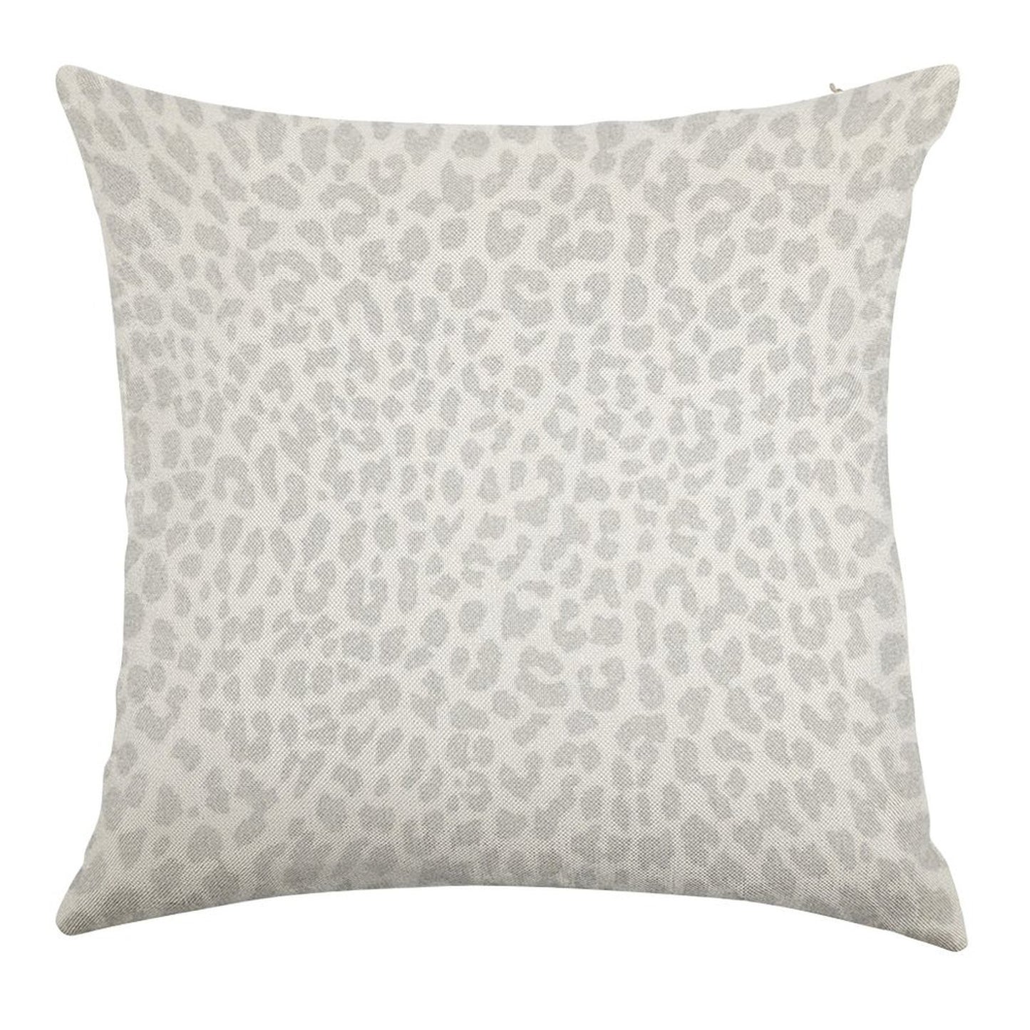 Pale Gray Leopard Linen Throw Pillow Cover