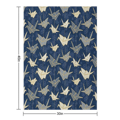 Sadako's Good Luck Cranes Throw Blanket