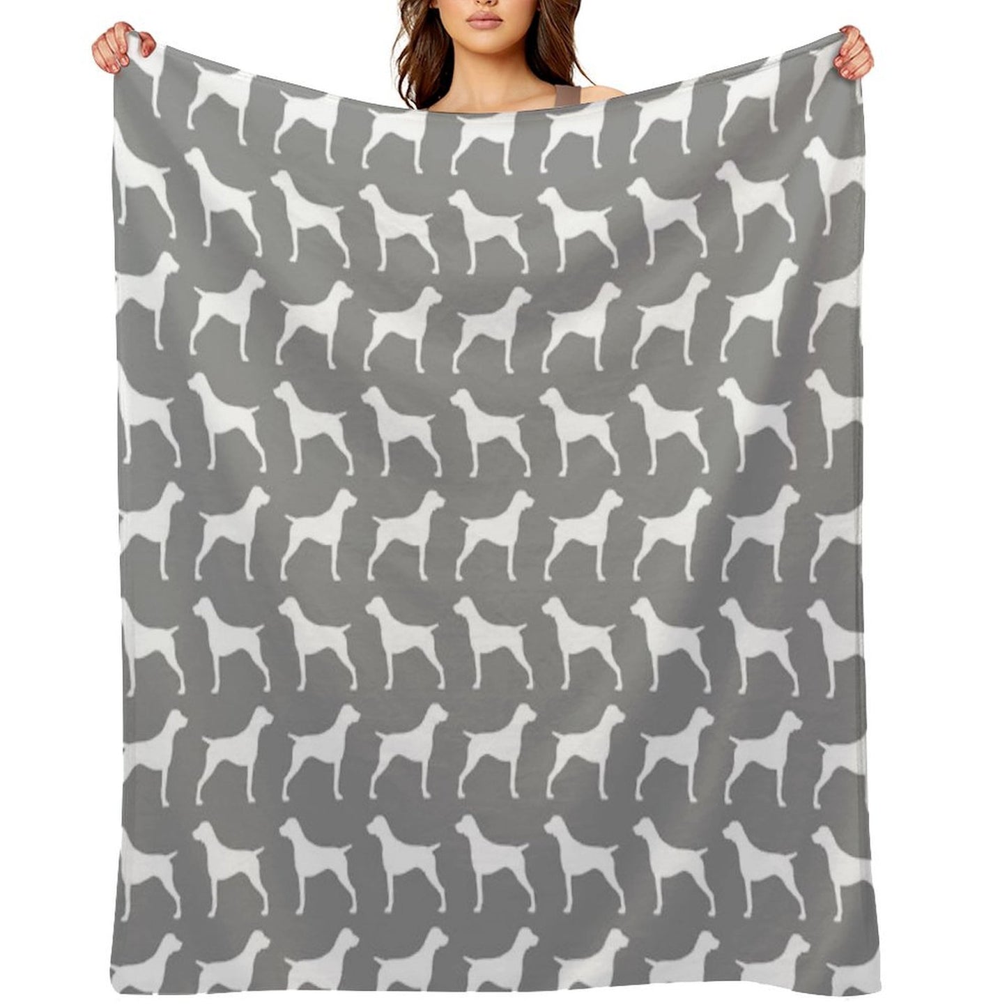 German Shorthaired Pointer Silhouette(s) Throw Blanket