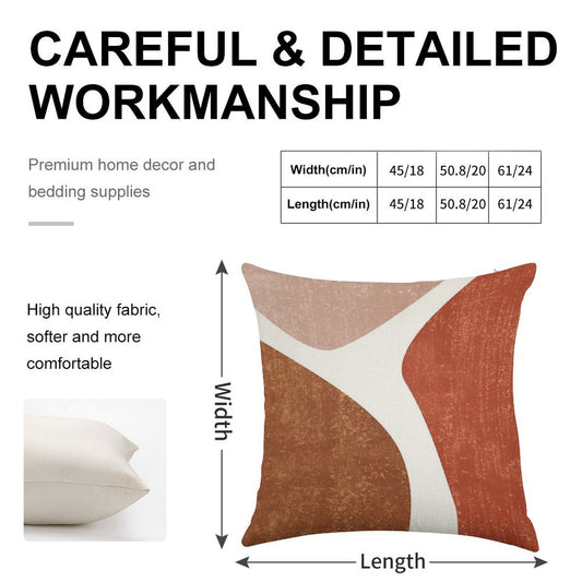 Terracotta Art Print 2 - Terracotta Abstract - Modern, Minimal, Contemporary Abstract - Brown, Beige Linen Throw Pillow Cover