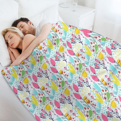 Funky Flowers Throw Blanket
