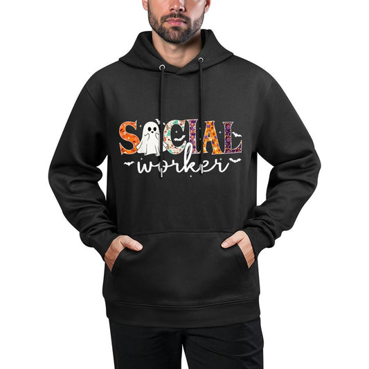 Social Worker Halloween Retro Ghost Halloween Social Worker Casual Wear Hoodie