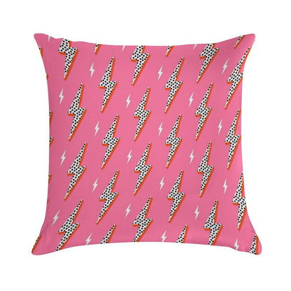 Lightning Bolt Thunder Flash Preppy Pink Soft Warmth Comfort Throw Pillow