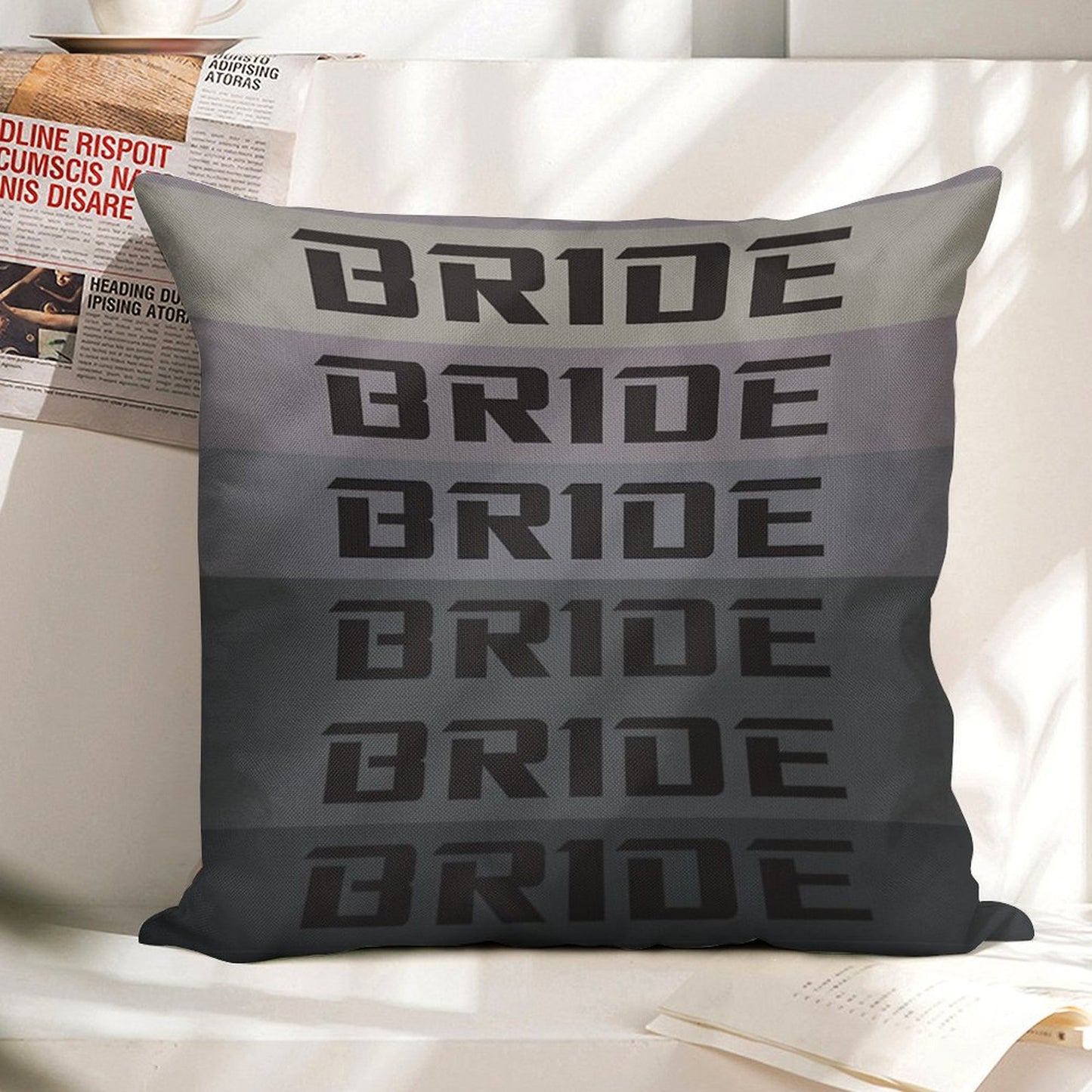 BRIDE JDM MATERIAL Linen Throw Pillow Cover