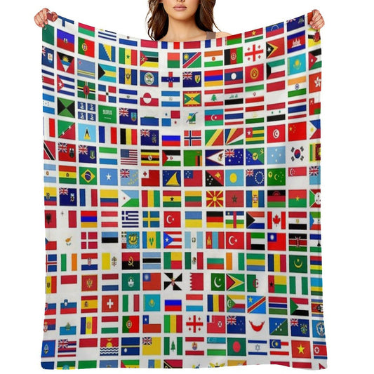 Flags of The World Throw Blanket