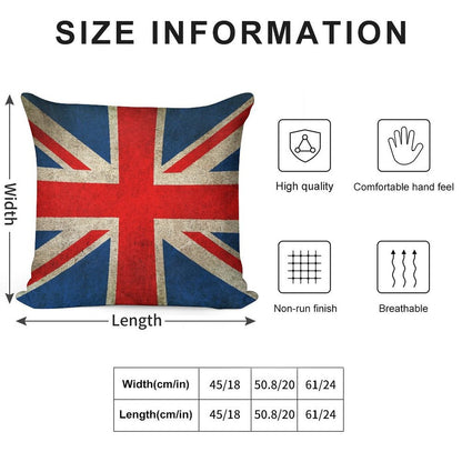 Old And Worn Distressed Vintage Union Jack Flag Soft Skin-Friendly Throw Pillow