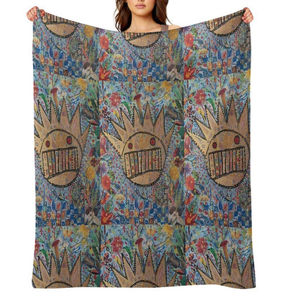Ween Boognish And Flowers Throw Blanket