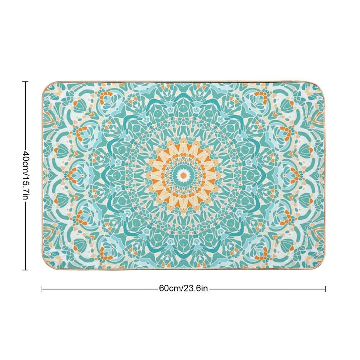 Orange And Turquoise Clarity Mandala Bath Mat