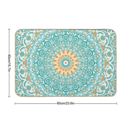 Orange And Turquoise Clarity Mandala Bath Mat