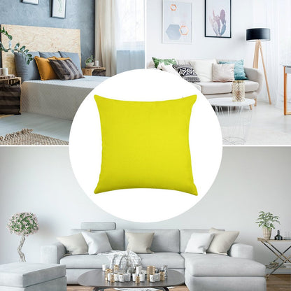 Neon Yellow Linen Throw Pillow Cover