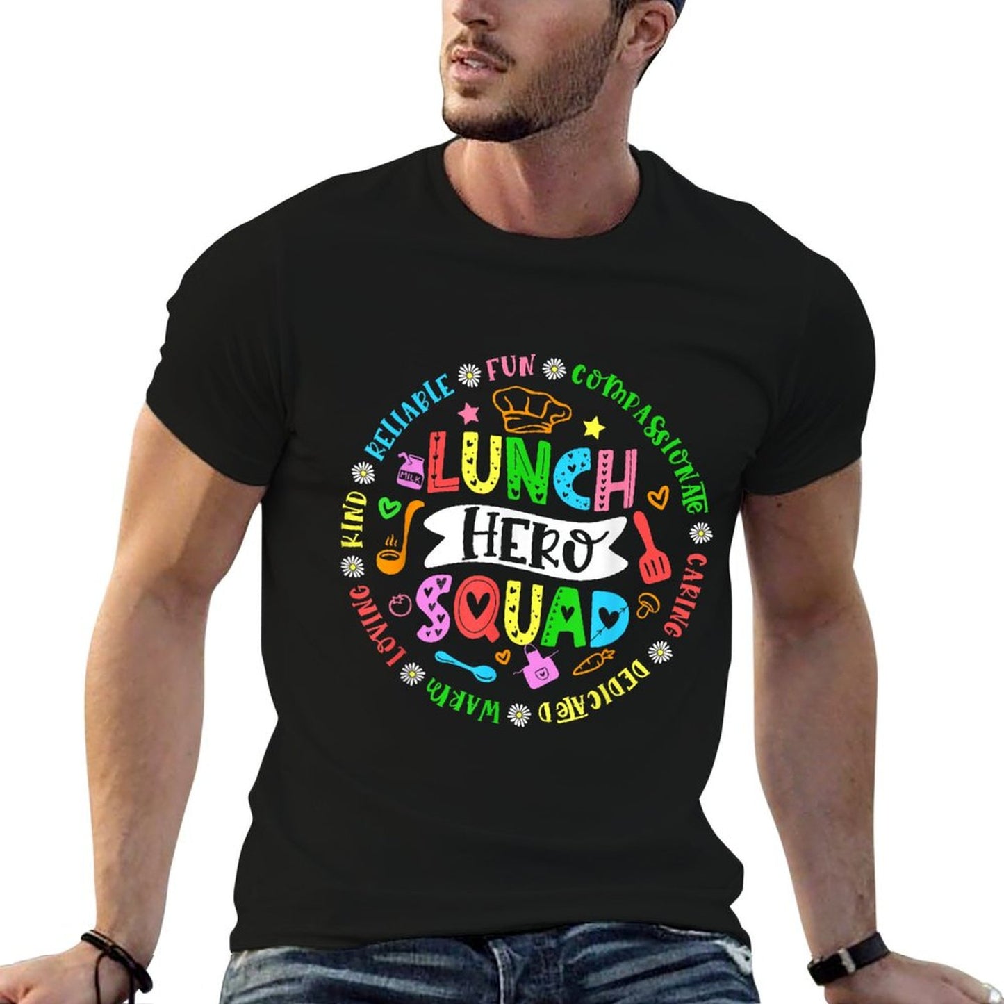 School Lunch Hero Squad Funny Cafeteria Workers T-Shirt