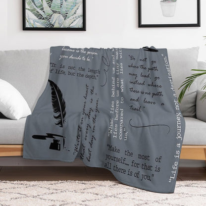 Ralph Waldo Emerson Quotes - Literary - Poetry Throw Blanket