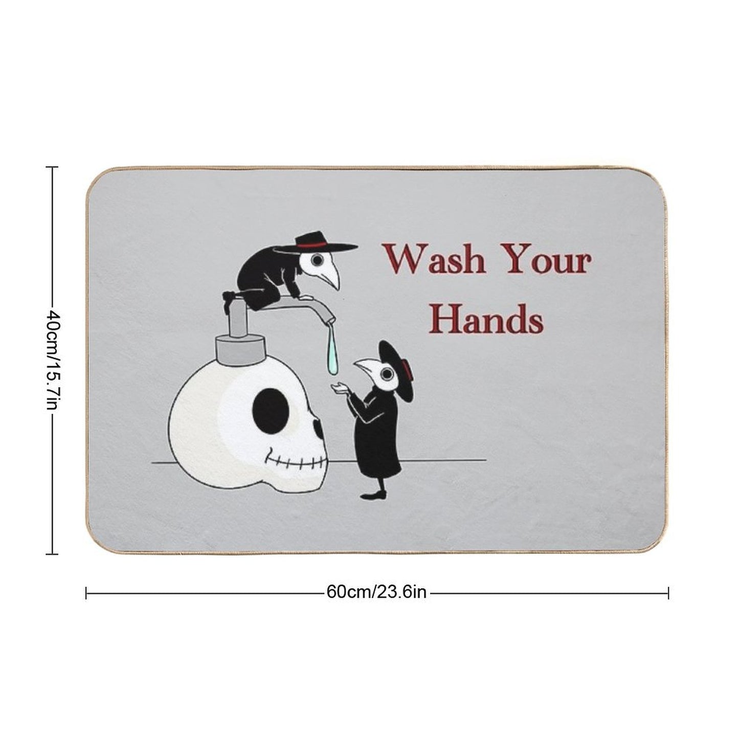 Wash Your Hands! Plague Doctors. Bath Mat