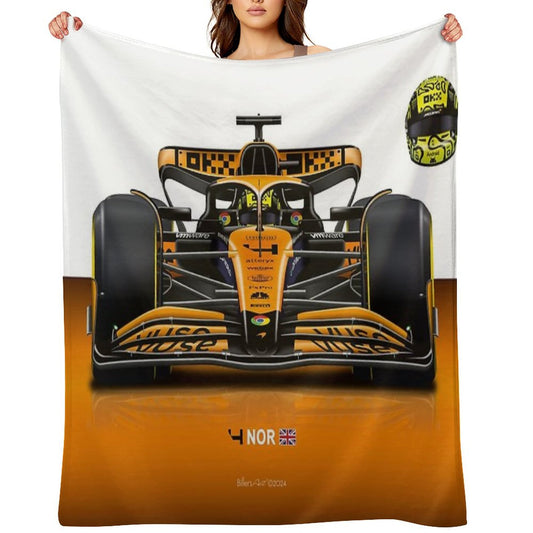 Many Lando Norris Items 2024 Formula 1 McLaren Racing Car Throw Blanket