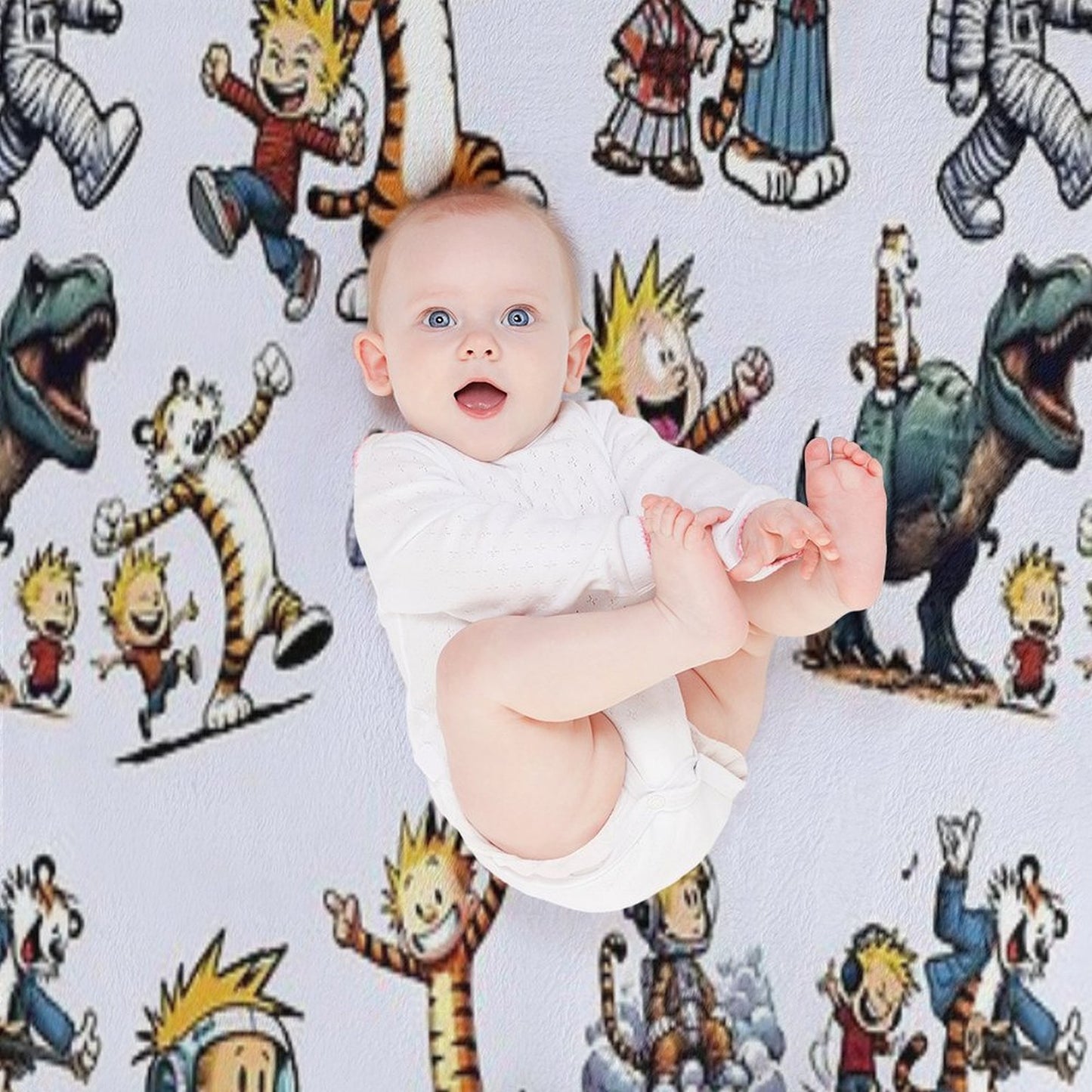 The World of Calvin And His Friendly Tiger Throw Blanket