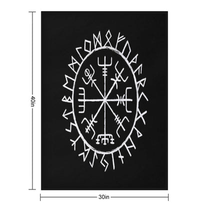 Nordic Mythology Rune Circle Throw Blanket