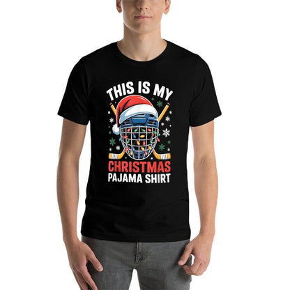 My Christmas Hockey Pajama Helmet Santa Xmas Men Boys  Vintage-inspired T-Shirt
