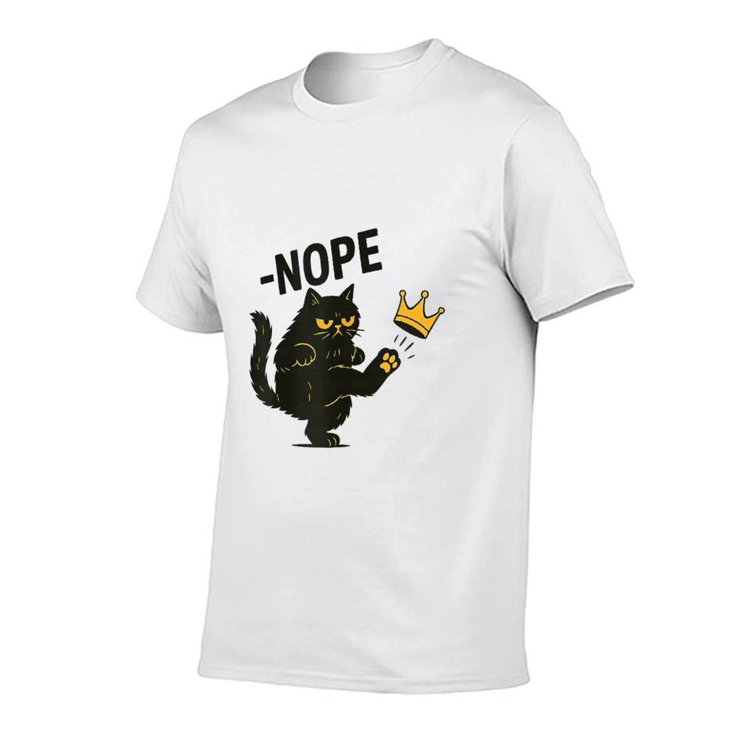Nope Cat Funny Black Cat Crown Graphic  Soft T-Shirt