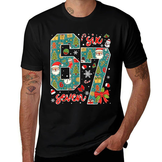 Funny 67 Six Seven Meme Christmas Holidayns Boys Kids  Graphic-printed T-Shirt