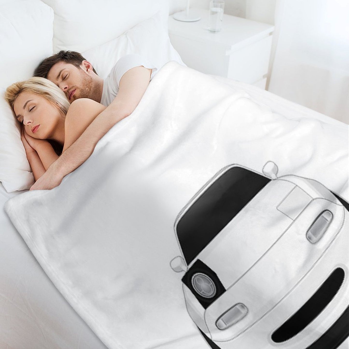 Miata Wink White Throw Blanket