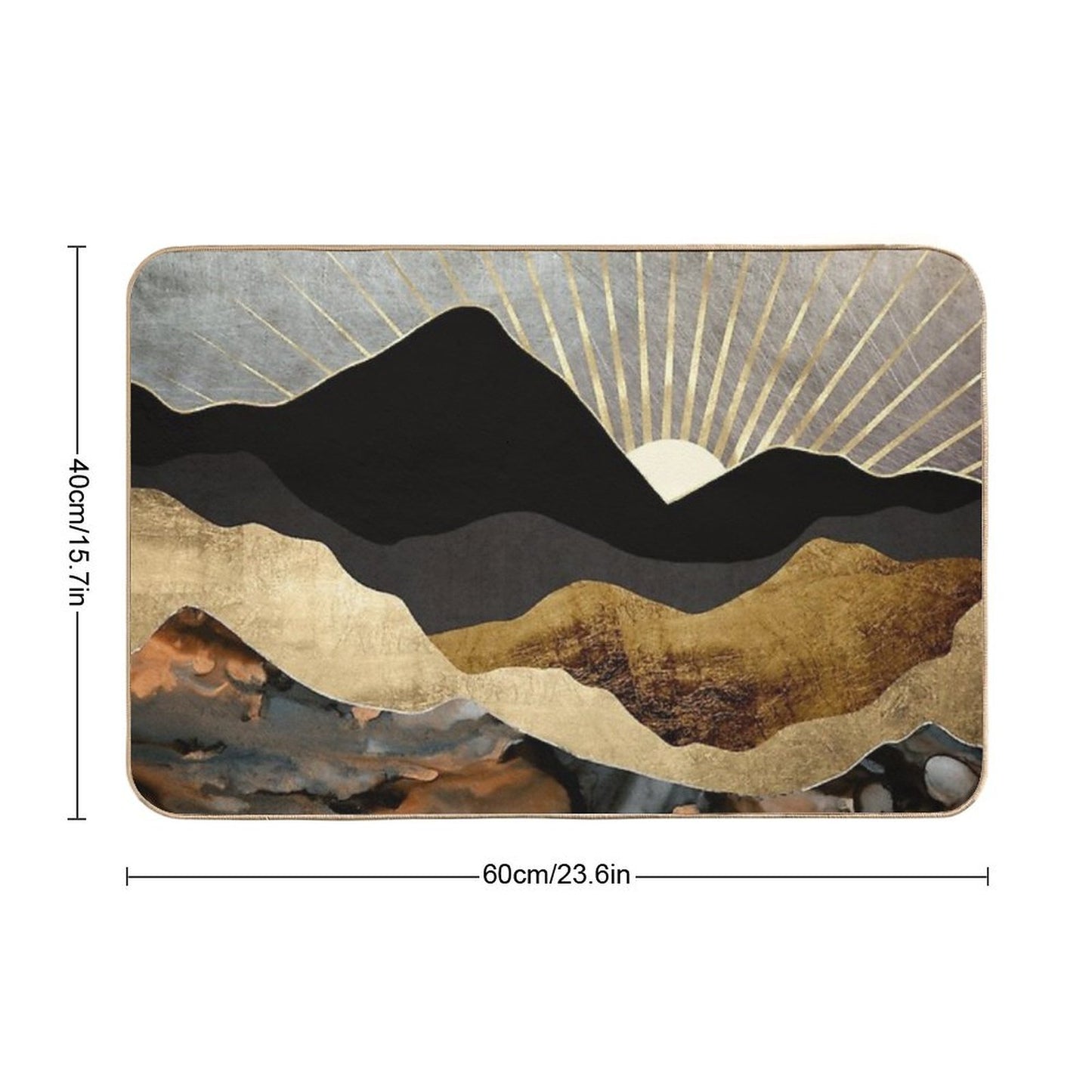 Copper And Gold Mountains Bath Mat