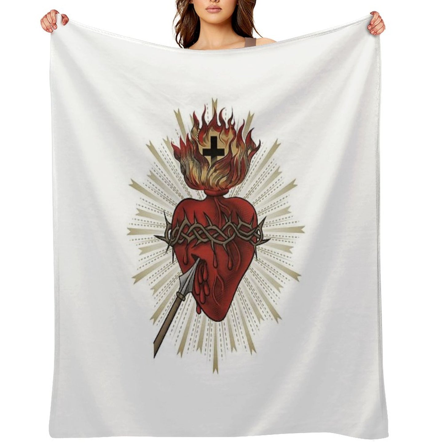 Sacred Heart of Jesus Christ Throw Blanket