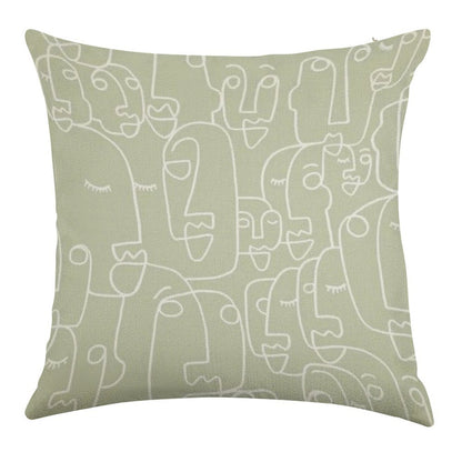 Sage Green Linen Throw Pillow Cover