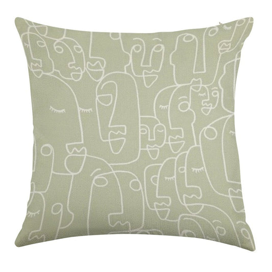 Sage Green Linen Throw Pillow Cover