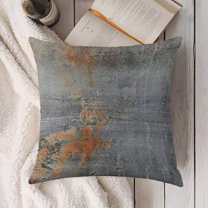 Burn Blue Rust - Alternative II Linen Throw Pillow Cover