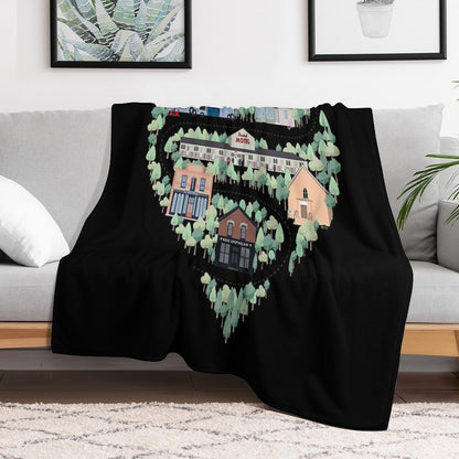 I Love The Town of Schitt's Creek, Where Everyone Fits In. From The Rosebud Motel to Rose Apothecary, A Drawing of The Schitt's Throw Blanket