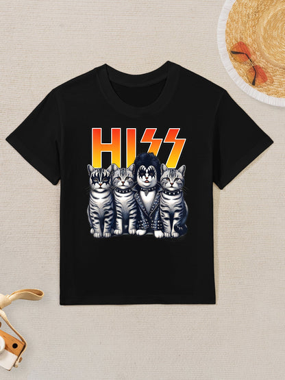 Cute Hiss Cats Rock Kittens Kitty Rocking Music Cat Lovers Kids T-Shirt