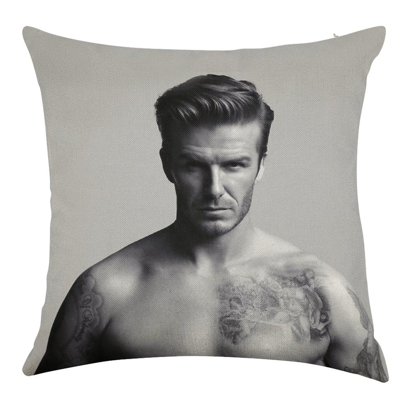 David Beckham Linen Throw Pillow Cover