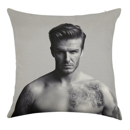 David Beckham Linen Throw Pillow Cover