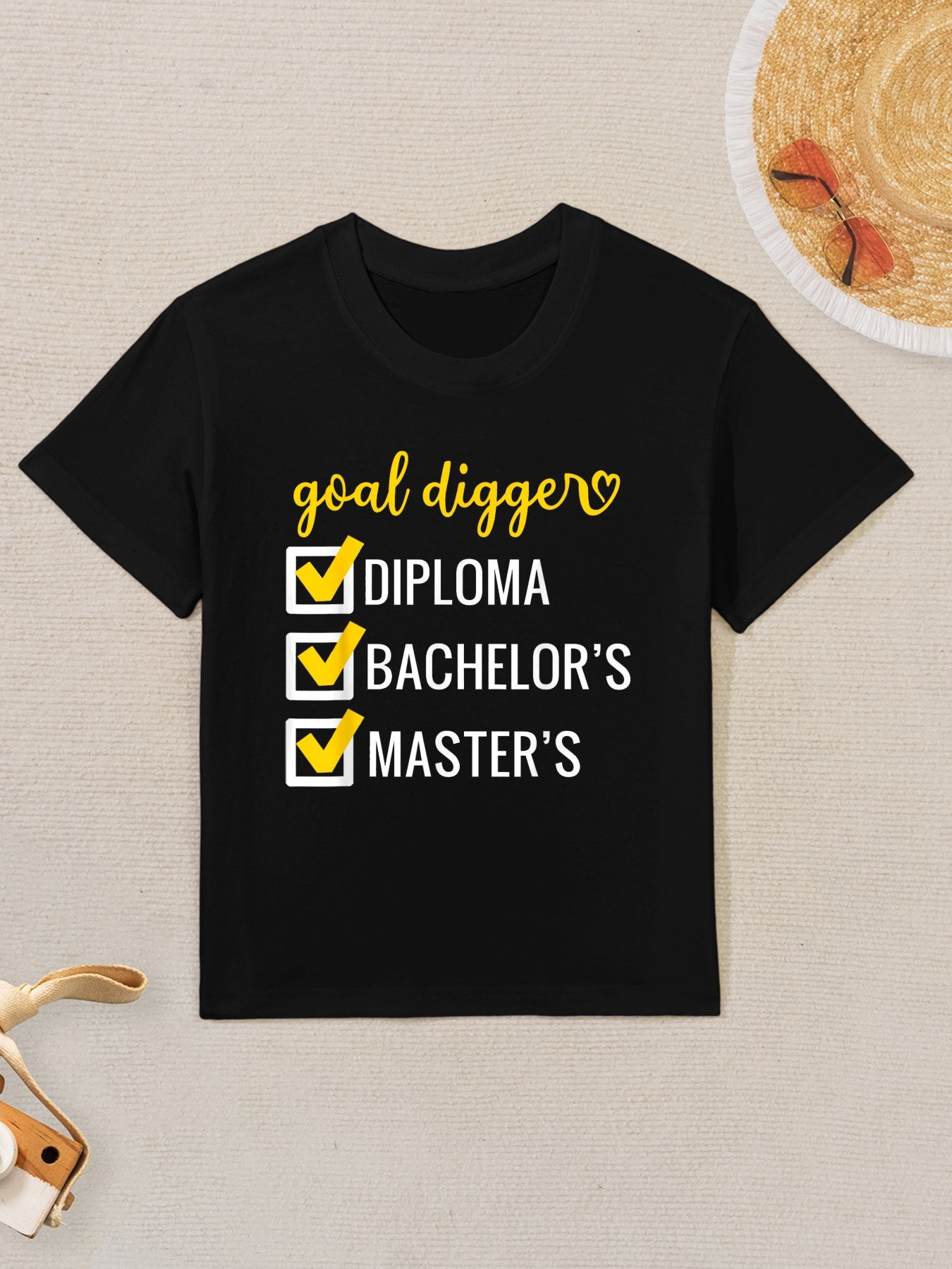 Goal Digger Inspirational Quotes Master&#39;s Degree Graduation Kids T-Shirt