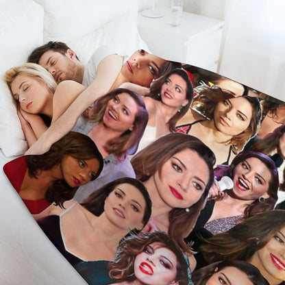 Aubrey Plaza Photo Collage Throw Blanket
