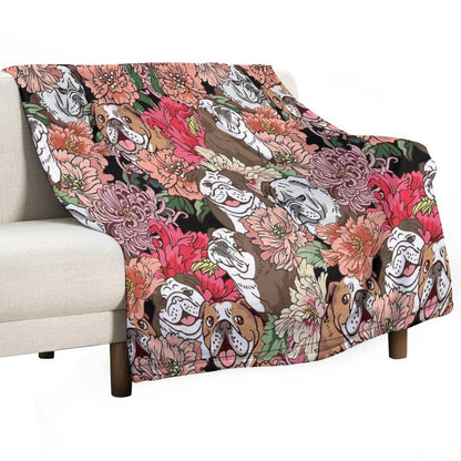 Because English Bulldog Throw Blanket