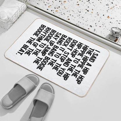 Rappers Delight - Sugar Hill Gang Lyric Art Music - Hip Hop Music Poster - Classic Rap Song - I Said A Hip Hop Bath Mat