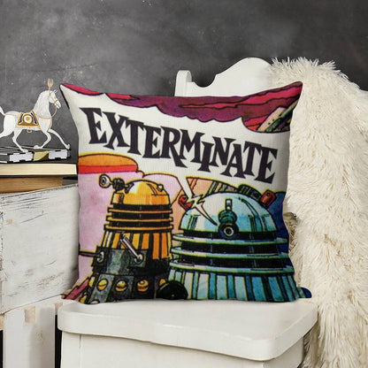 EXTERMINATE! Linen Throw Pillow Cover