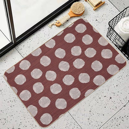 Watercolor  Painted Cute Dots on Red Background  Versatile Bath Mat