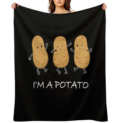 I'm A Potato Funny Potato GIft Cute Meme Throw Blanket