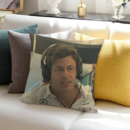 Confused Toto Wolff Soft Anti-Pilling Throw Pillow