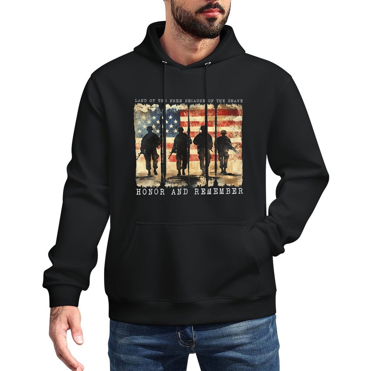 Memorial Day Remember Honor Vintage Patriotic American Easy Care Hoodie