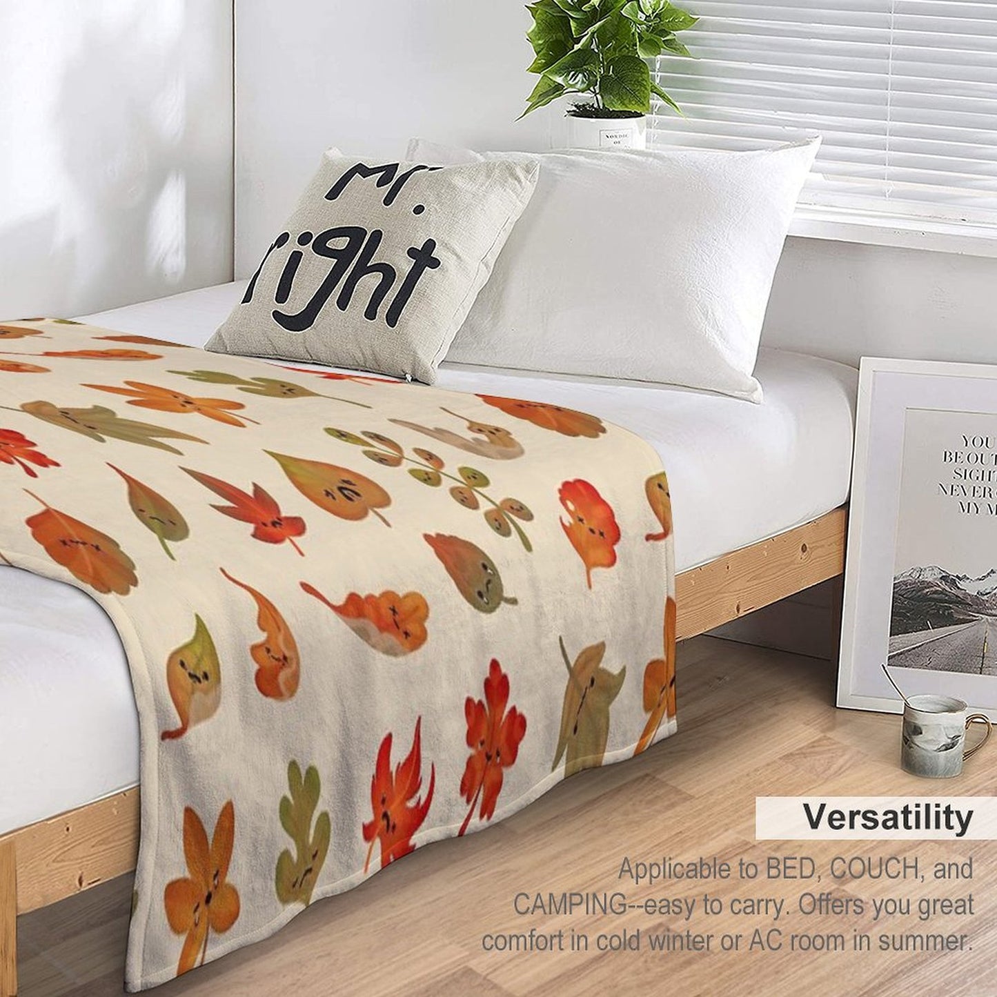 Sad Fallen Leaves Throw Blanket