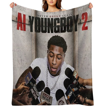 Threeboy Young Boy Never Broke American Tour 2020 Throw Blanket