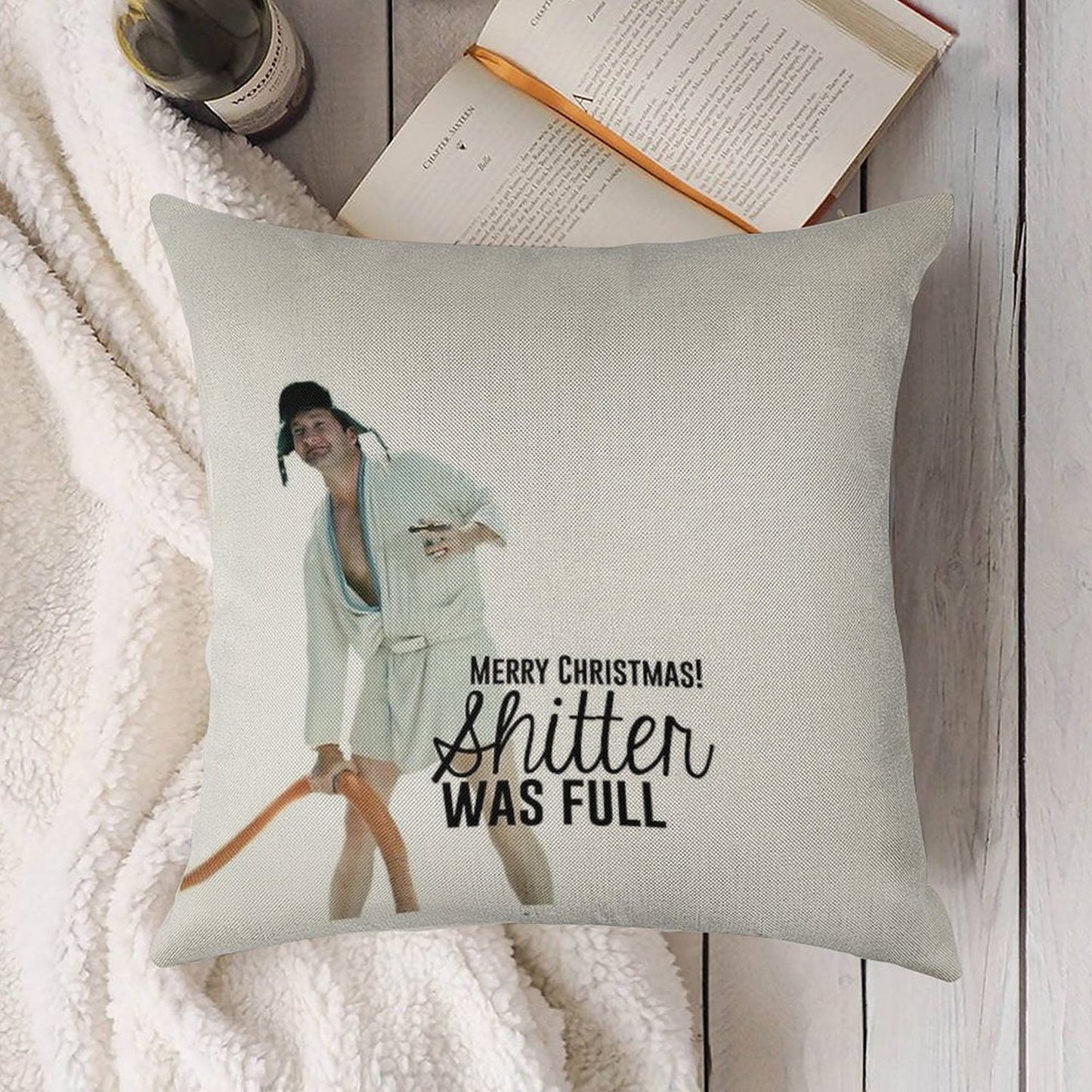 Cousin Eddie Merry Christmas Linen Throw Pillow Cover